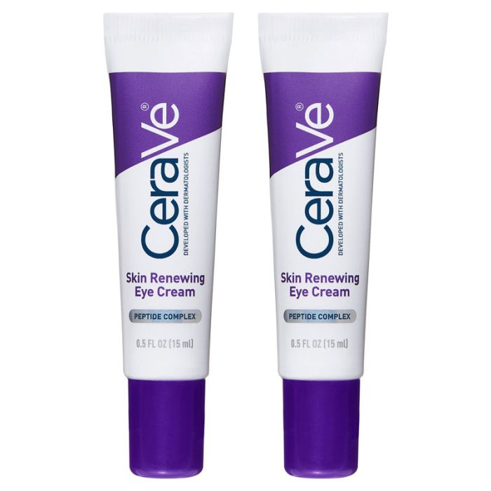 gorgeous CeraVe Skin Renewing Eye Cream with Peptide Complex & Caffeine for Brighter Smoother Eyes 15ml Double