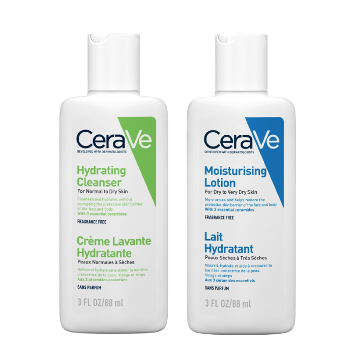 gorgeous CeraVe Travel Size Moisturising Lotion 88ml & Hydrating Cleanser 88ml Travel Duo