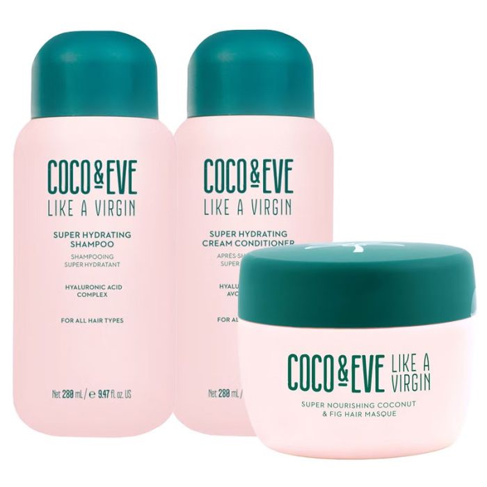 gorgeous Coco & Eve Like a Virgin Super Hydrating Shampoo 280ml Conditioner 280ml & Hair Mask 212ml