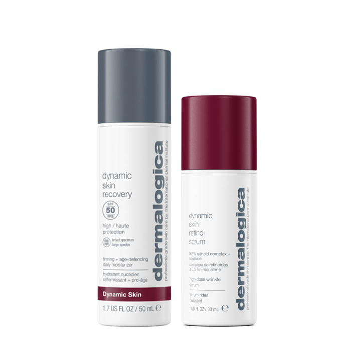 gorgeous Dermalogica Dynamic Skin Retinol Serum 30ml and Dynamic Skin Recovery SPF50 50ml Duo