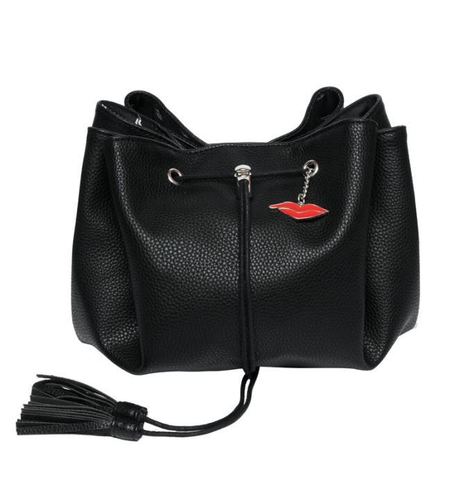 gorgeous Donna May London Lay Flat Faux Leather Black Makeup Bag