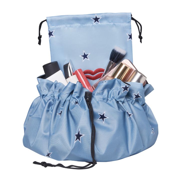 gorgeous Donna May London Lay Flat Washable Makeup Bag Blue Star
