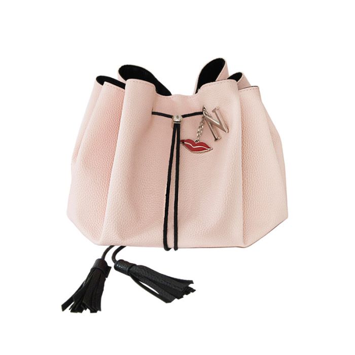 gorgeous Donna May London Vegan Lay-Flat Drawstring Makeup Bag - Blush Pink