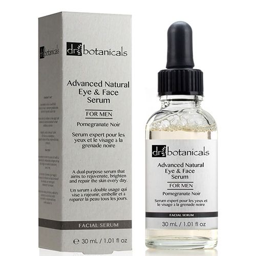 gorgeous Dr Botanicals Classic Pomegrante Noir Advanced Natural Eye & Face Serum For Men 30ml