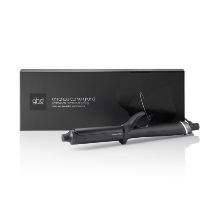 gorgeous ghd Chronos Curve Grand Tong 32mm Hair Curler in Black - Ideal for Medium & Long Hair (UK Plug)