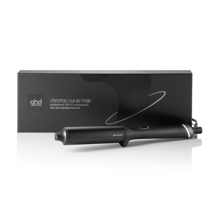 gorgeous ghd Chronos Curve Max Wand 38 mm Hair Curler in Black - Ideal for Long Hair (UK Plug)