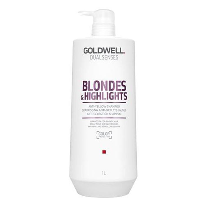 gorgeous Goldwell Dual Senses Blonde & Highlights Anti-Yellow Shampoo 1000ml - Worth £64