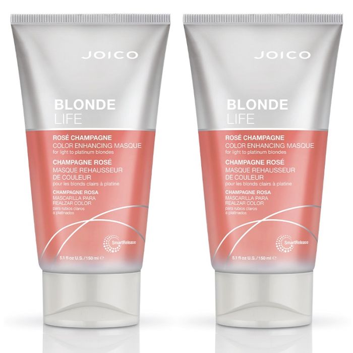 gorgeous Joico Blonde Life Rose Champagne Color Enhancing Masque 150ml Double