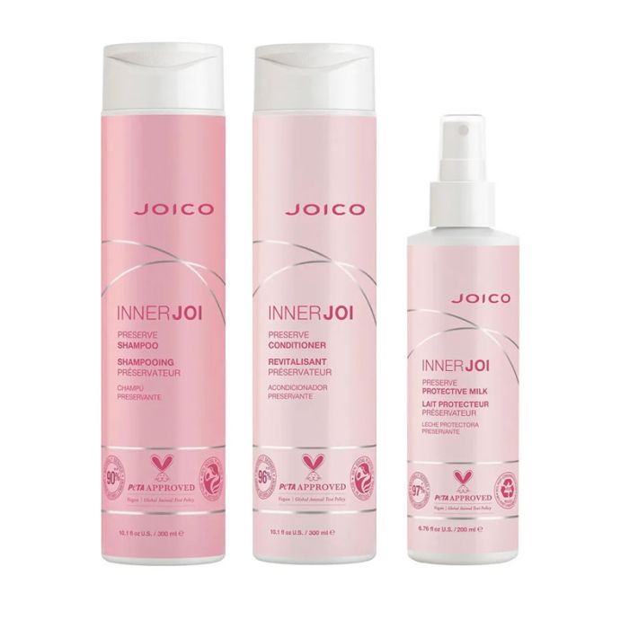 gorgeous Joico InnerJoi Strengthen Shampoo 300ml InnerJoi Strengthen Conditioner & InnerJoi Strengthen Oil Cream Masque 150ml Pack