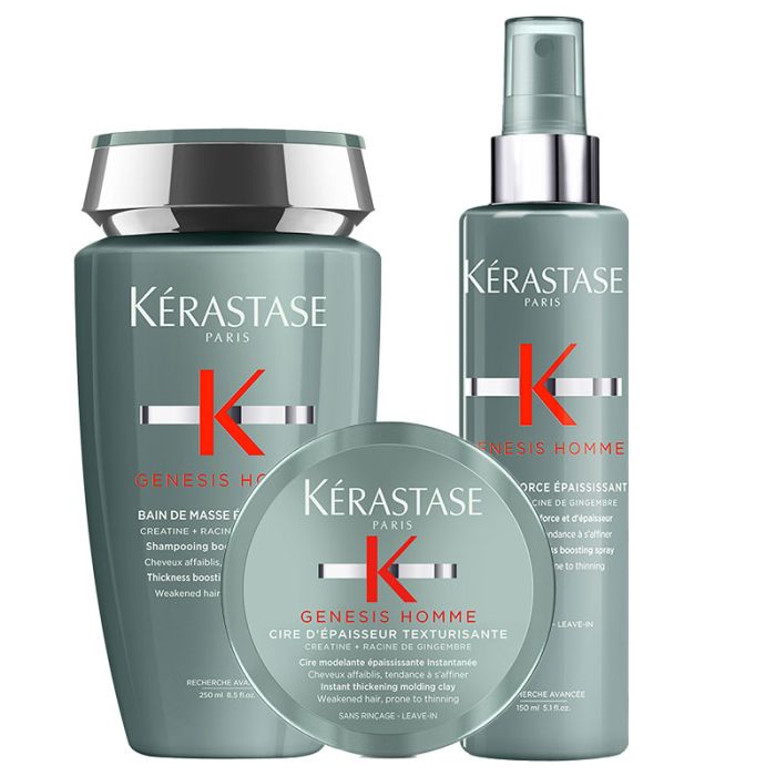 gorgeous Kérastase Genesis Homme Thickness Boosting Shampoo 250ml Thickness Boosting Spray 150ml & Molding Clay 75ml