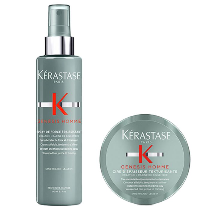 gorgeous Kérastase Genesis Homme Thickness Boosting Spray 150ml & Molding Clay 75ml Pack