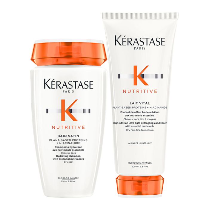 gorgeous Kérastase Nutritive Bain Satin Hydrating Shampoo 250ml and Lait Vital 200ml Duo