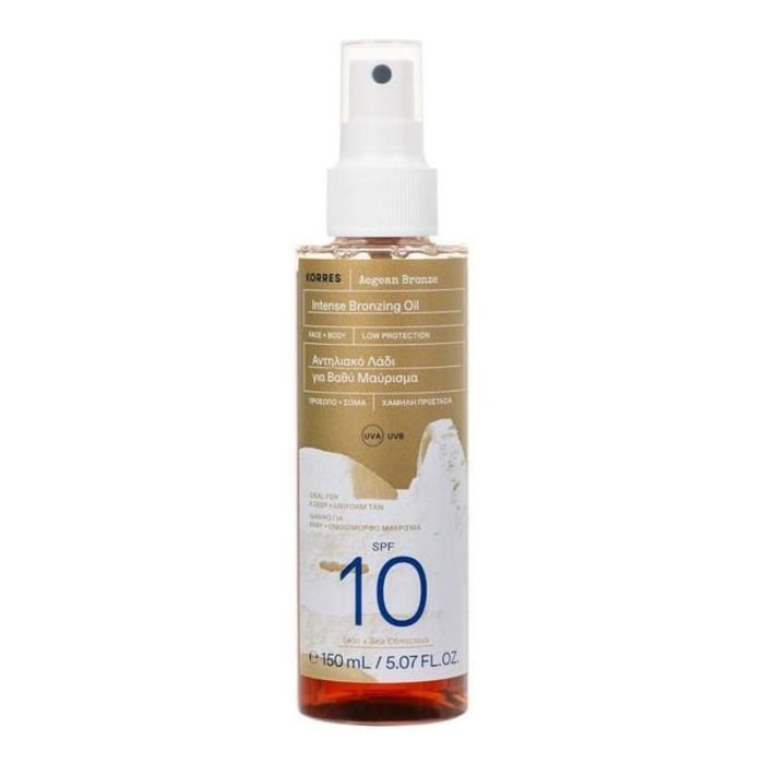 gorgeous Korres Aegean Bronze Intense Bronzing Oil Face + Body SPF 10 150ml