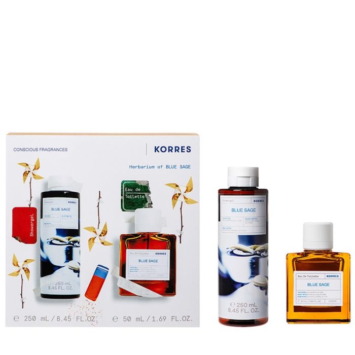 gorgeous Korres Gift Set Blue Sage Eau de Toilette 50ml & Showergel 250ml (Worth £54 )