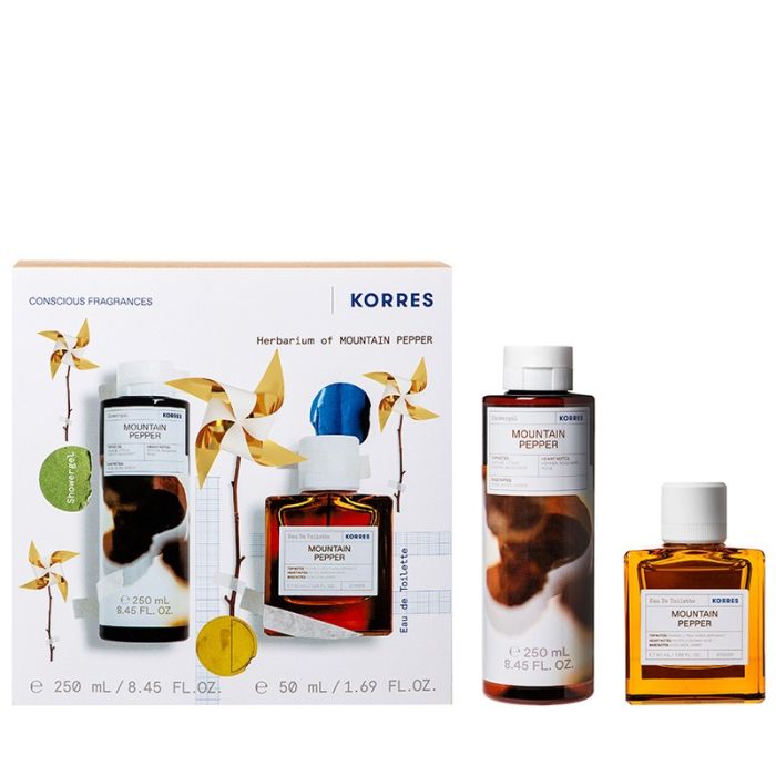gorgeous Korres Gift Set Mount Pepper Eau de Toilette 50ml & Showergel 250ml (Worth £54 )