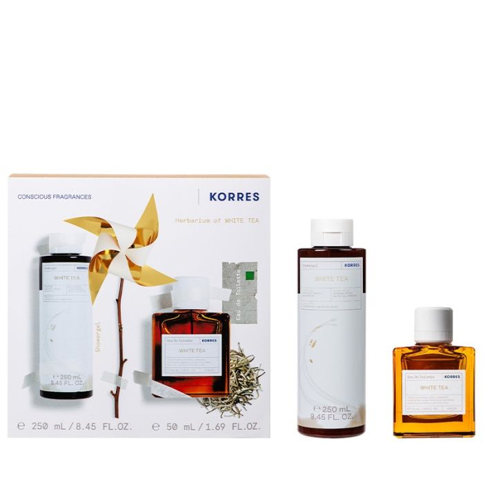 gorgeous Korres Gift Set White Tea Eau de Toilette 50ml & Showergel 250ml (Worth £54 )