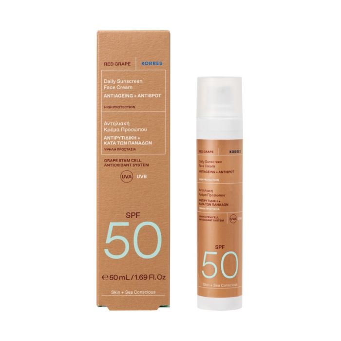 gorgeous Korres Red Grape Daily Sunscreen Face Cream SPF50 50ml