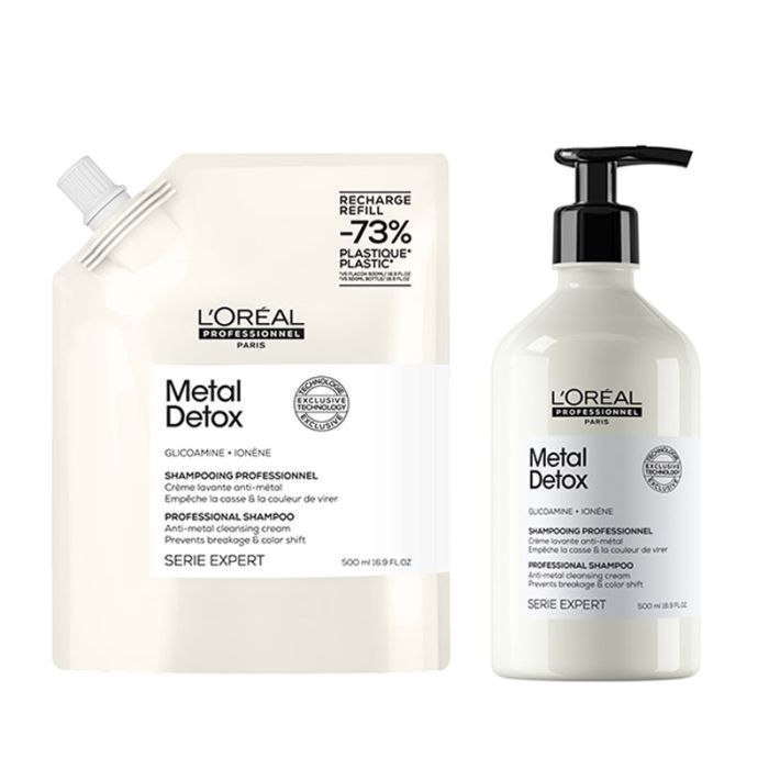gorgeous L’Oréal Professionnel Metal Detox Shampoo 500ml & Refill Pack 500ml Duo