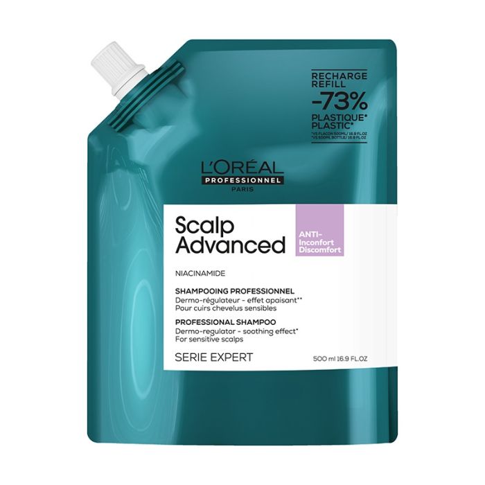 gorgeous L’Oréal Professionnel Scalp Advanced Anti-Discomfort Shampoo Refill Pack 500ml
