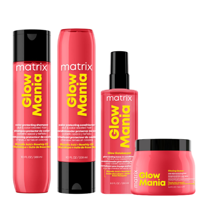 gorgeous Matrix Glow Mania Color Glow Shampoo 300ml Color Glow Conditioner 300ml & Glow Keeper Leave-In 250ml & Glazing Queen Mask 500ml Pack