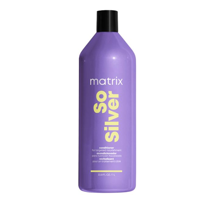 gorgeous Matrix So Silver Purple Toning Pigmented Conditioner For Blonde Grey + Silver Hair 1000ml