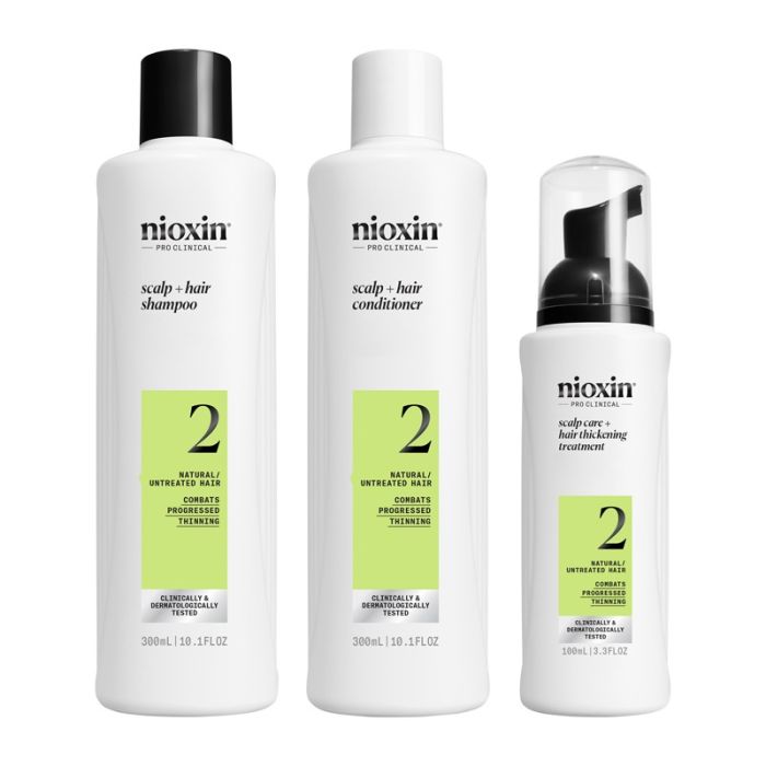gorgeous Nioxin Scalp + Hair Thickening System 2 for Natural Hair with Progressed Thinning Loyalty Kit