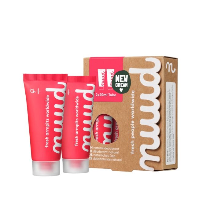 gorgeous Nuud Natural Vegan Deodorant - Starter Red Pack|New Cream - 2 x 20ml