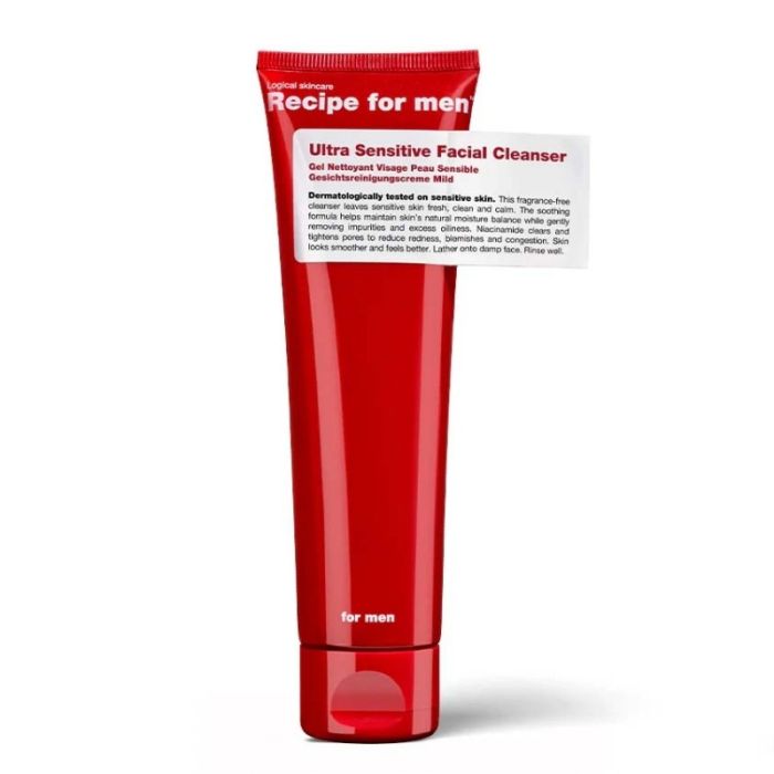 gorgeous Recipe for Men Ultra Sensitive Facial Cleanser 100ml
