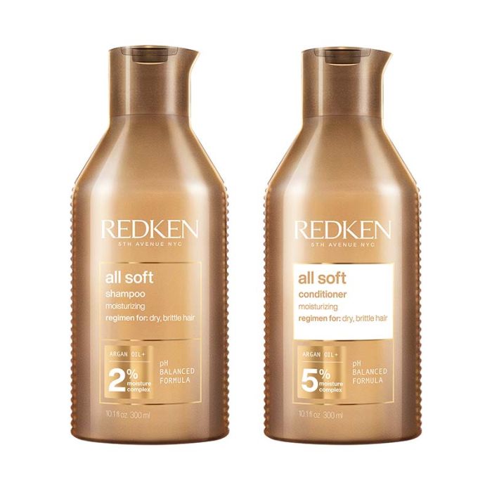 gorgeous Redken All Soft Shampoo 300ml & Conditioner 300ml Duo