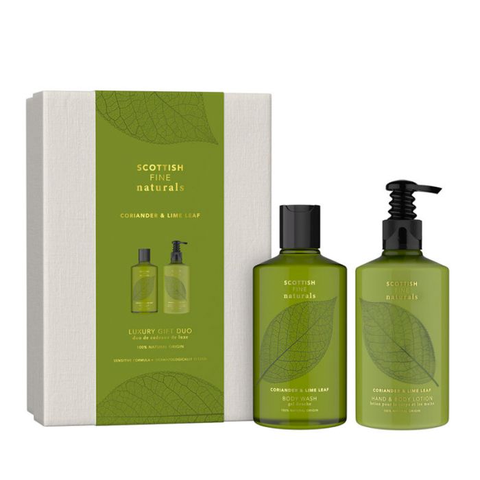 gorgeous Scottish Fine Soaps Coriander & Lime Leaf Full Size Gift Set
