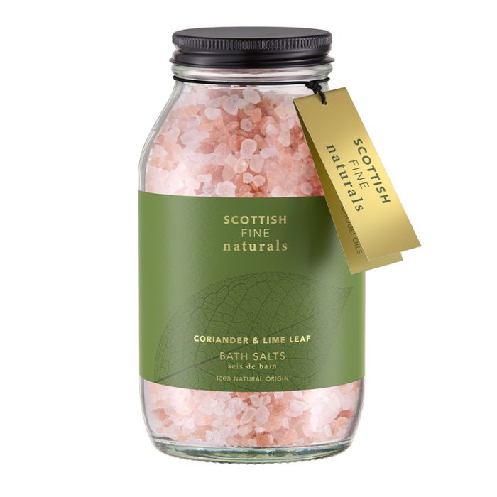 gorgeous Scottish Fine Soaps Naturals Coriander & Lime Leaf Bath Salts Glass Jar 500g
