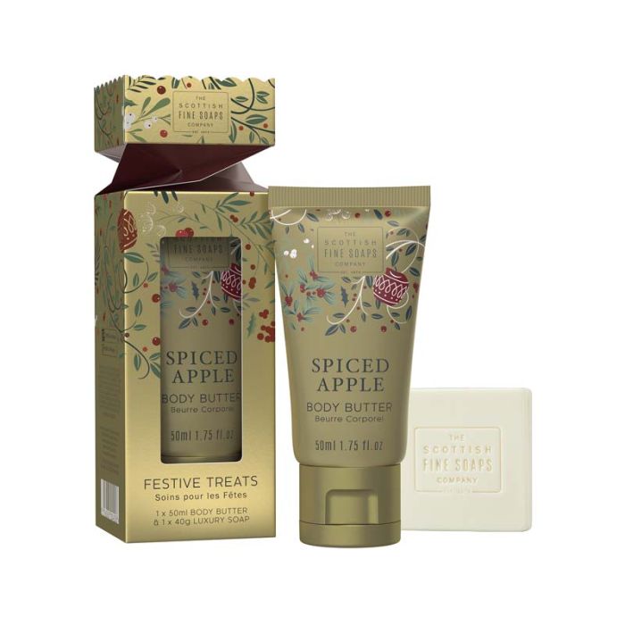 gorgeous Scottish Fine Soaps Spiced Apple Festive Treats 1x50ml & 1x40g