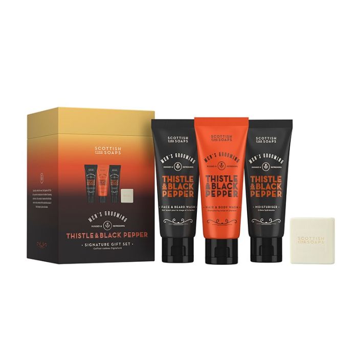 gorgeous Scottish Fine Soaps Thistle & Black Pepper Signature Gift Set