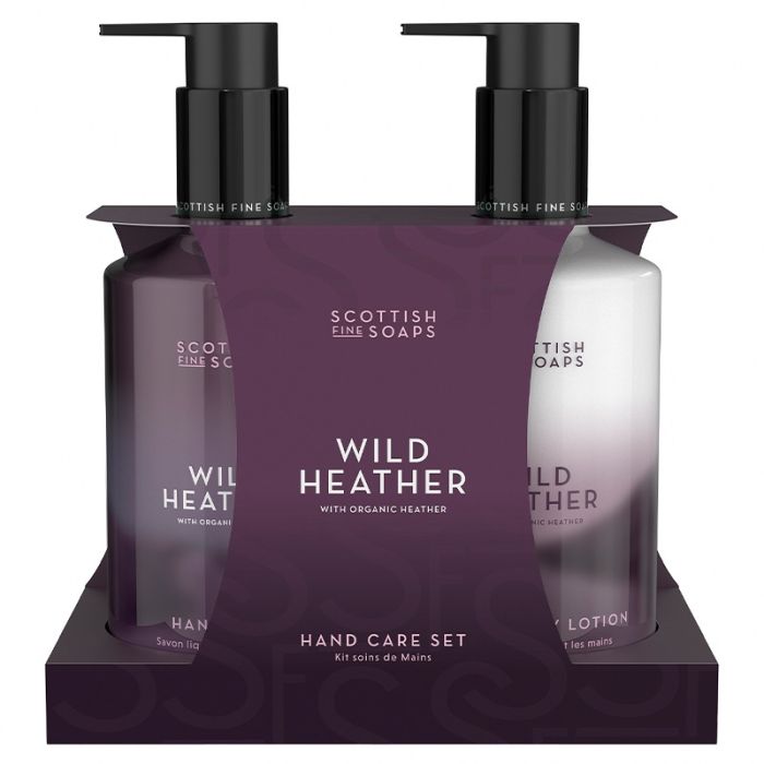 gorgeous Scottish Fine Soaps Wild Heather Hand Care Set 2 x 300ml Pump Bottles