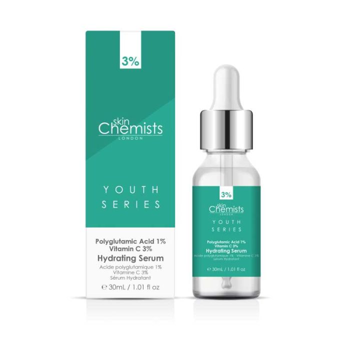 gorgeous skinChemists Hydrating Serum - Polyglutamic acid 1% Vitamin C 3% 30ml