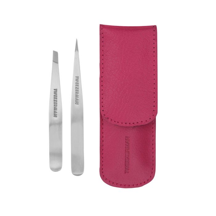 gorgeous Tweezerman Petite Tweeze Set with Pink Case