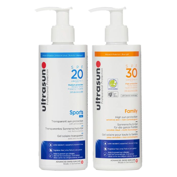 gorgeous UltraSun Sports SPF 20 400ml & Family SPF 30 400ml Duo