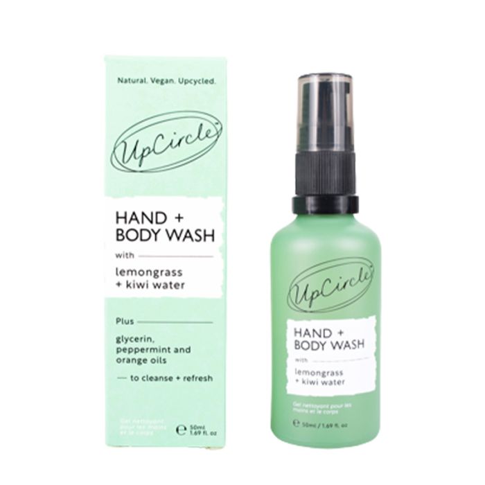 gorgeous UpCircle Hand + Body Wash with Lemongrass + Kiwi water - Travel Size 50ml