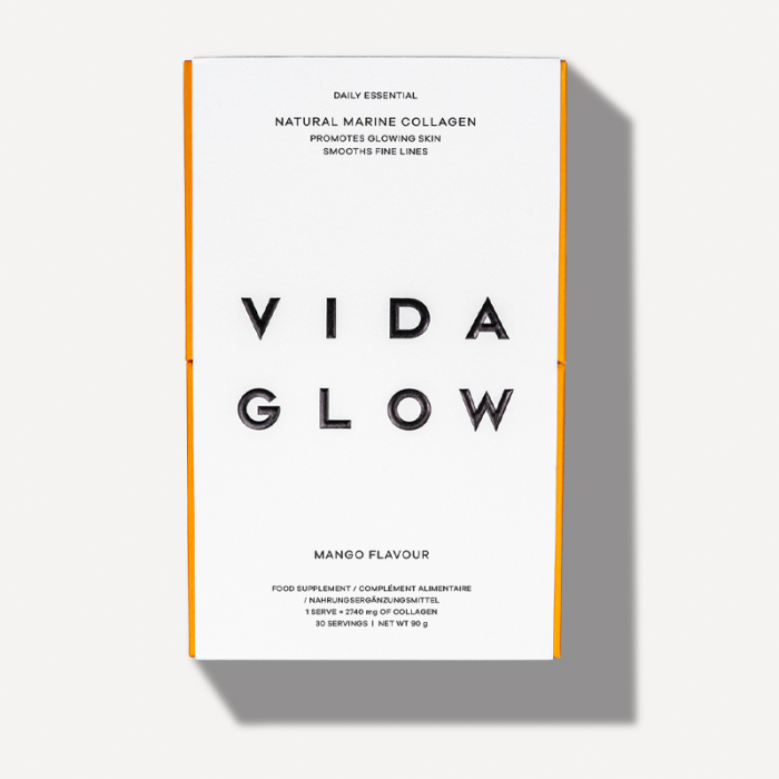 gorgeous Vida Glow Natural Marine Collagen Sachets Mango 30 x 3g Sachets