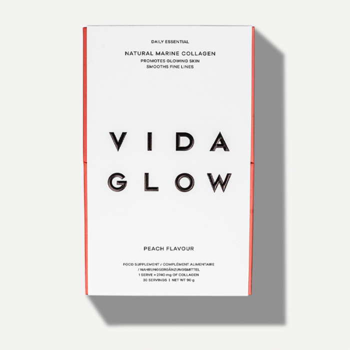 gorgeous Vida Glow Natural Marine Collagen Sachets Peach 30 x 3g Sachets