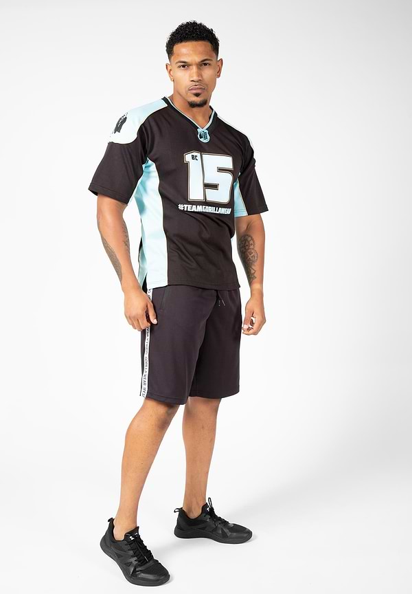 Gorilla Wear Athlete Shirt 2.0 Brandon Curry - Black / Light Blue