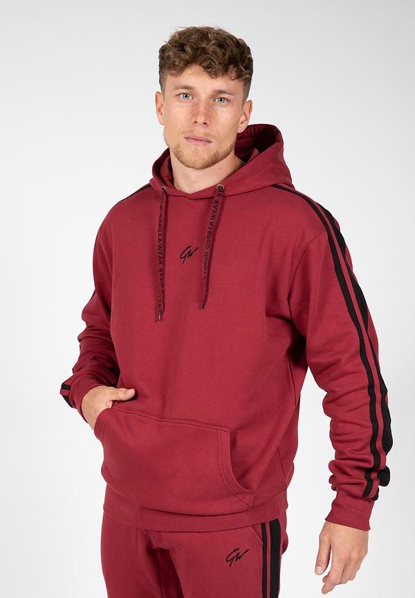gorilla wear Banks Oversized Hoodie - Burgundy Red/Black