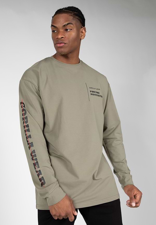 Gorilla Wear Boise Oversized Long Sleeve - Army Green