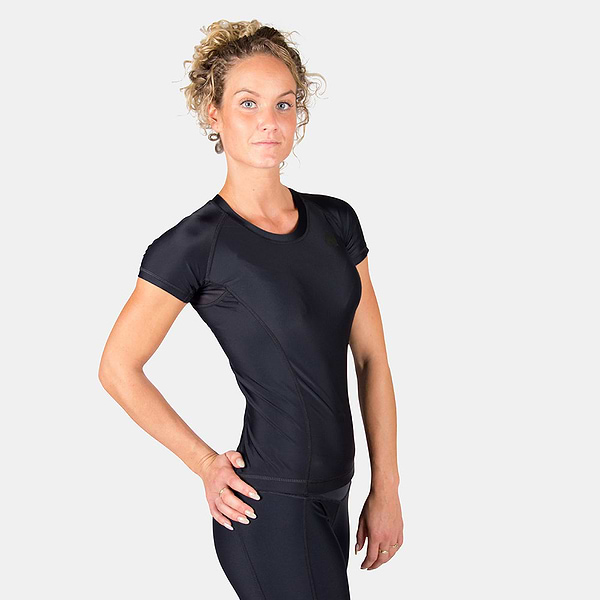 Gorilla Wear Carlin Compression Short Sleeve Top - Black/Black