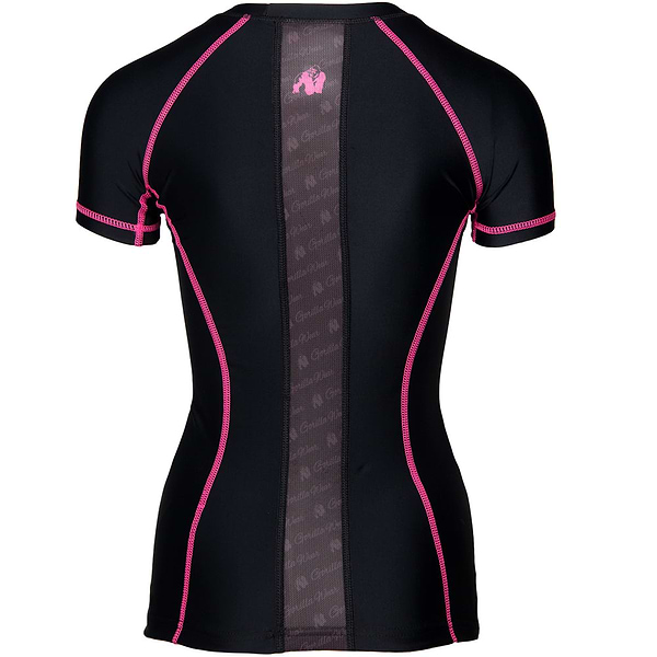 Gorilla Wear Carlin Compression Short Sleeve Top - Black/Pink