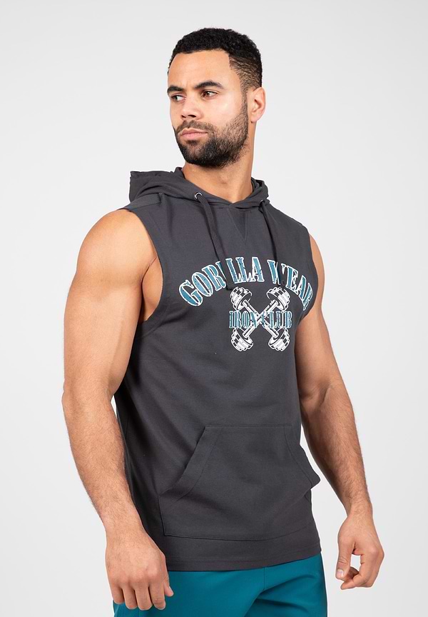 gorilla wear Chico Sleeveless Hooded T-Shirt- Washed Gray