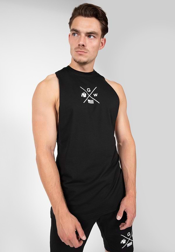 Gorilla Wear Cisco Drop Armhole Tank Top - Black/White
