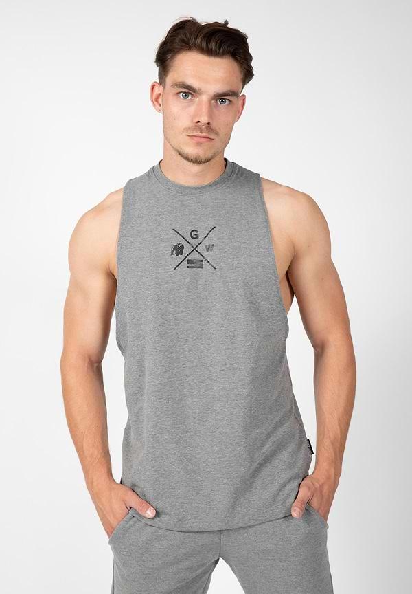 gorilla wear Cisco Drop Armhole Tank Top - Gray/Black