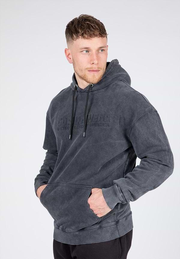 gorilla wear Crowley Men's Oversized Hoodie - Washed Gray