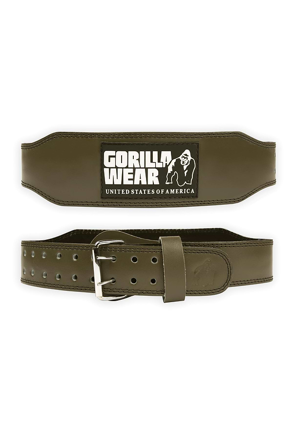 gorilla wear Gorilla Wear 4 Inch Padded Leather Lifting Belt - Army Green